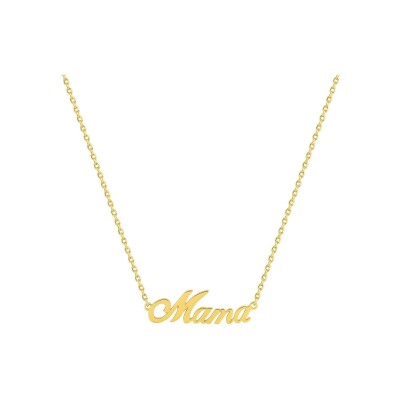 Collier à message Mama en plaqué or