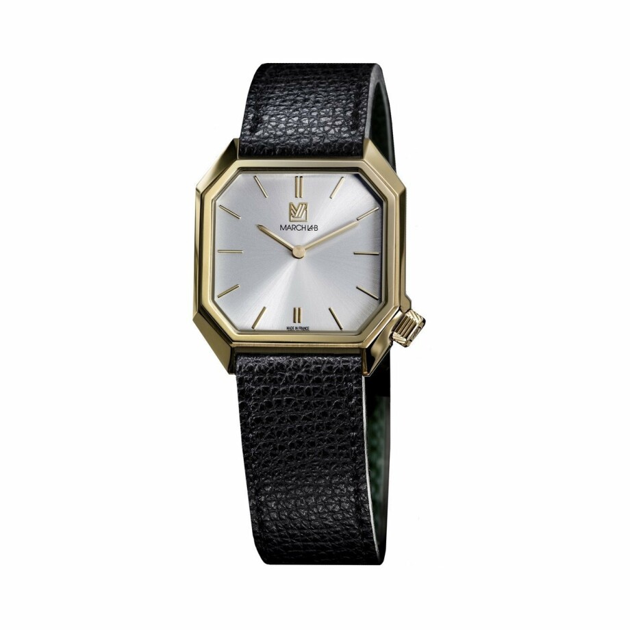 March L.A.B Mansart Electric Continental watch - black grained calf leather