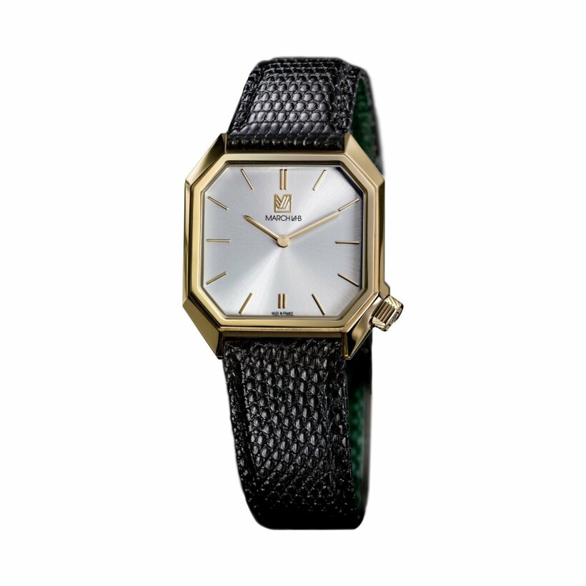 March L.A.B Mansart Electric Continental watch - Black lizard strap