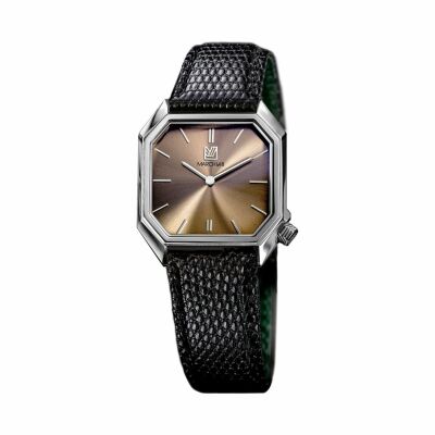 Montre March L.A.B Mansart Electric Gold - Bracelet lézard noir