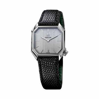 Montre March LA.B Mansart Electrique 34 mm - Steel - Lézard Noir