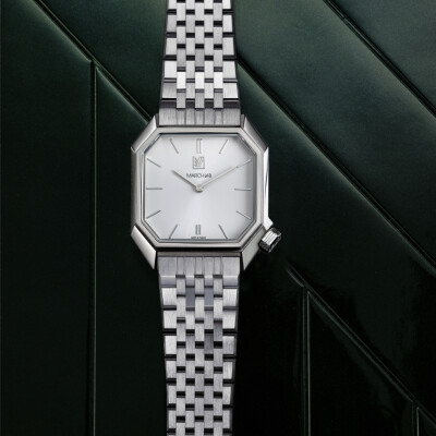 Montre MARCH LA.B MANSART ELECTRIQUE 34 MM - WHITE - Acier 7 Maillons Plat