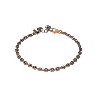 Bracelet Mano J en titane, or rouge et diamant noir