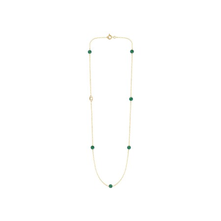 Collier Charlet Massilia colors en or jaune et agate verte