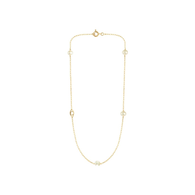 Collier Charlet Massilia en or jaune et perle d'eau douce, 35cm