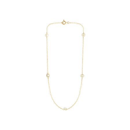 Collier Charlet Massilia en or jaune et perle d'eau douce, 35cm