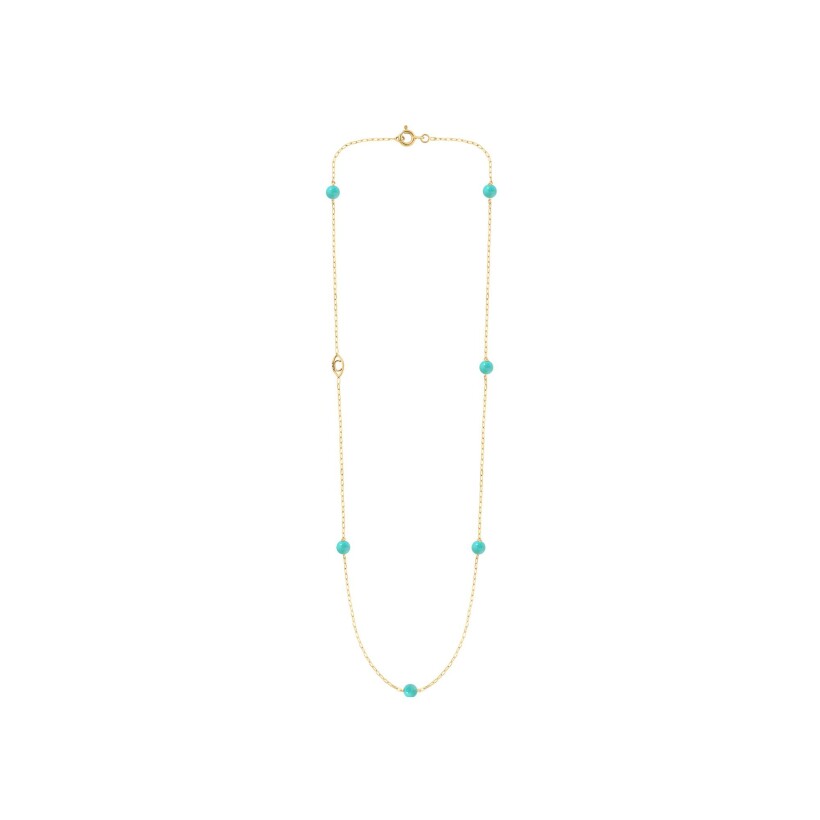 Collier Charlet Massilia colors en or jaune et turquoise