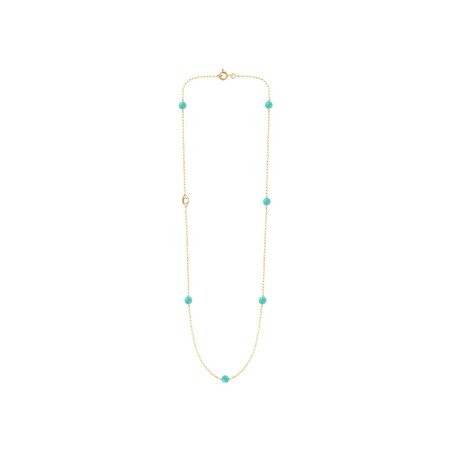 Collier Charlet Massilia colors en or jaune et turquoise