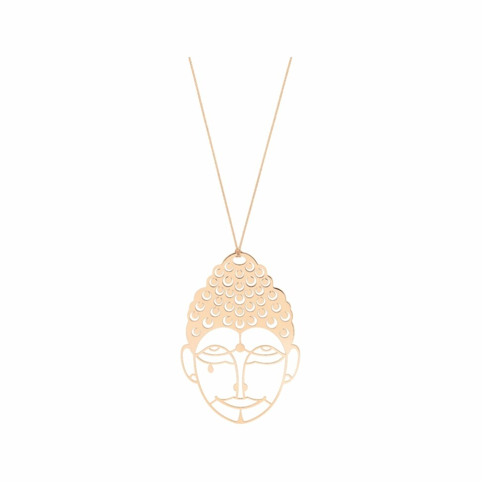 GYNETTE NY JUMBO Buddha necklace with chain, rose gold