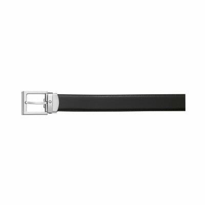 Montblanc Classic Line polished palladium square pin buckle belt