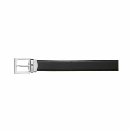 Montblanc Classic Line polished palladium square pin buckle belt