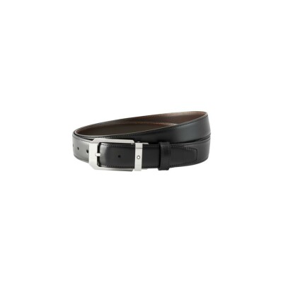 Ceinture Montblanc réversible de 30 mm en cuir noir/marron  en cuir