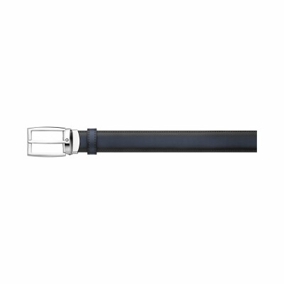 Ceinture affaires Montblanc réversible noire/bleue