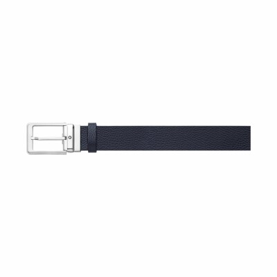 Montblanc belt with polished palladium rounded rectangular pin buckle