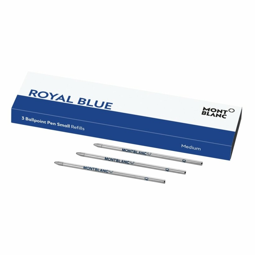 3 recharges pour rollerball Montblanc petit modèle, Royal Blue