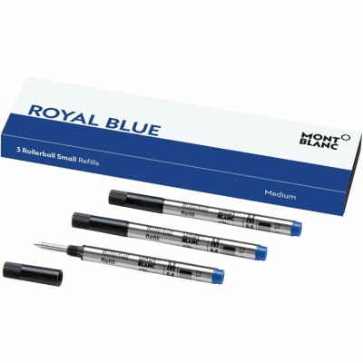 Montblanc (M) Royal Blue 3 refills for rollerball, small size