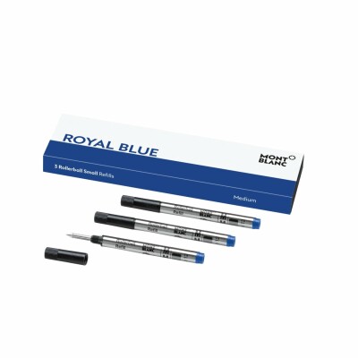 Montblanc (M) Royal Blue 3 refills for rollerball, small size