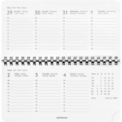 Calendrier horizontal 2020 Montblanc