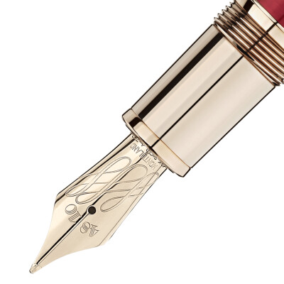 Montblanc Meisterstück Calligraphy Solitaire burgundy red lacquer fountain pen