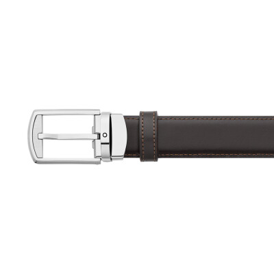 Montblanc reversible belt in brown/black leather, 30mm