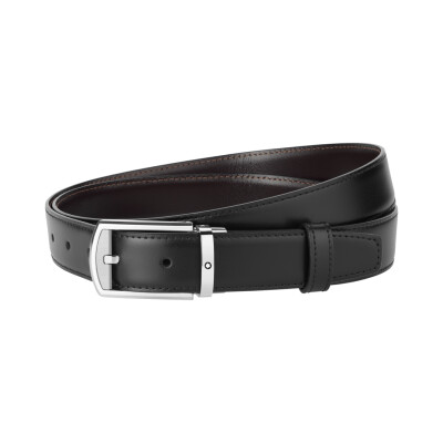 Montblanc reversible belt in brown/black leather, 30mm