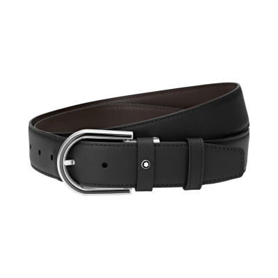 Montblanc with horseshoe buckle 35mm belt in leather