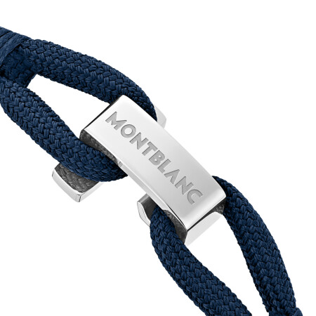 Bracelet Montblanc Wrap Me en nylon et acier bleu