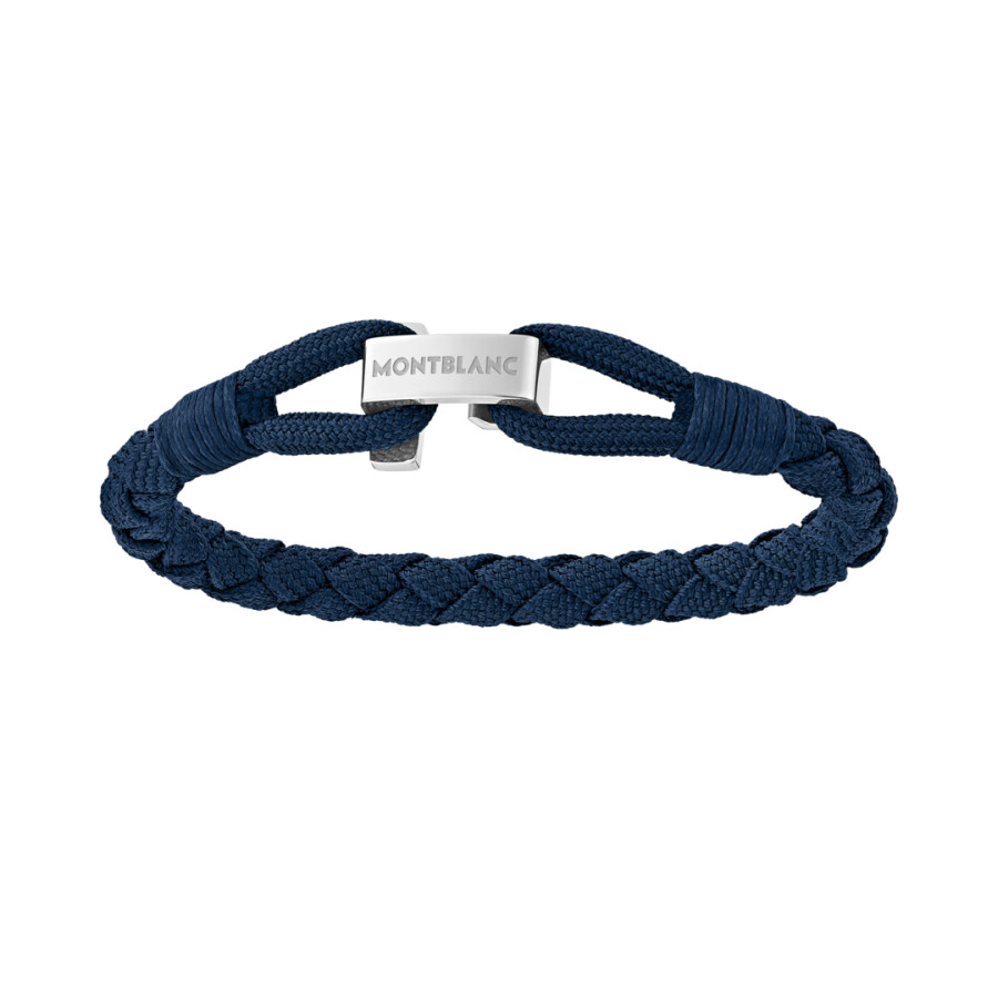 Bracelet Montblanc Wrap Me en nylon et acier bleu