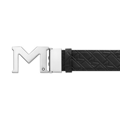 Montblanc reversible belt in blue/black leather, 35mm