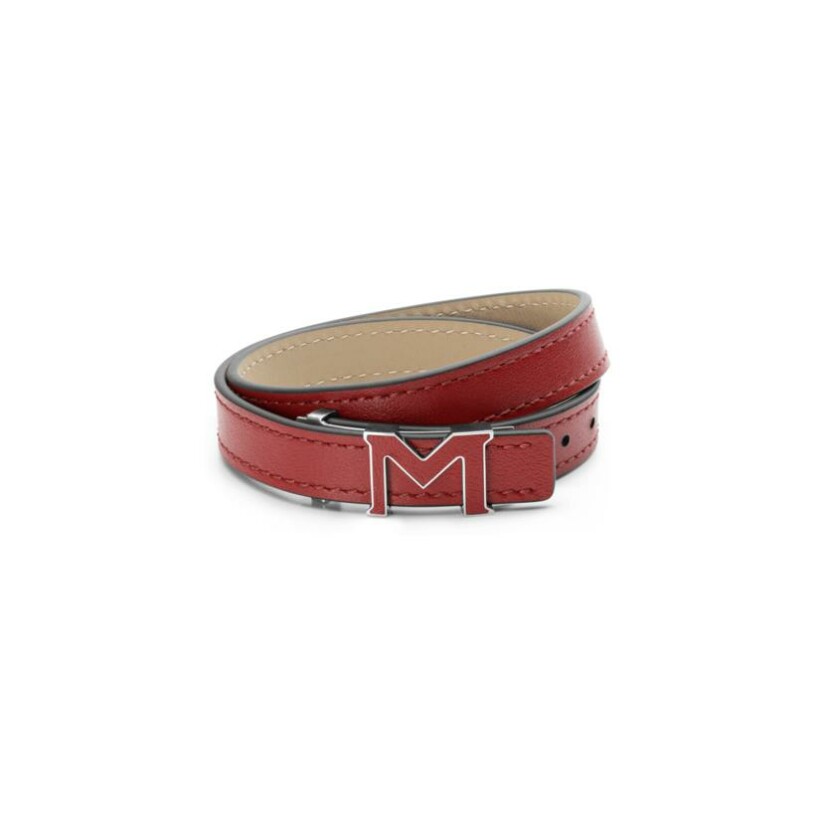 Bracelet Montblanc M Logo rouge en acier