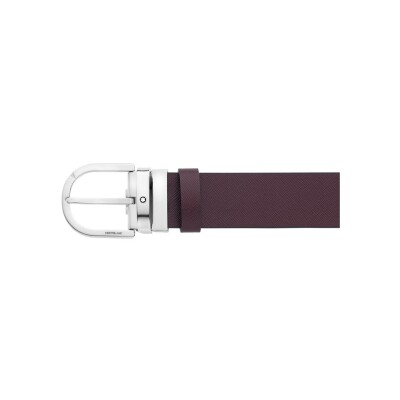 Montblanc Horseshoe buckle printed black/mosto 35 mm reversible leather belt