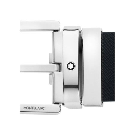 Montblanc Horseshoe buckle printed black/mosto 35 mm reversible leather belt