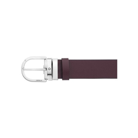 Montblanc Horseshoe buckle printed black/mosto 35 mm reversible leather belt