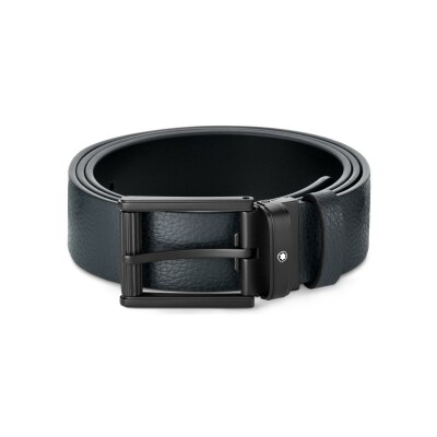 Montblanc Blue/black 35mm reversible leather belt