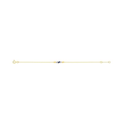 Bracelet en or jaune, saphir et diamant 0.02ct
