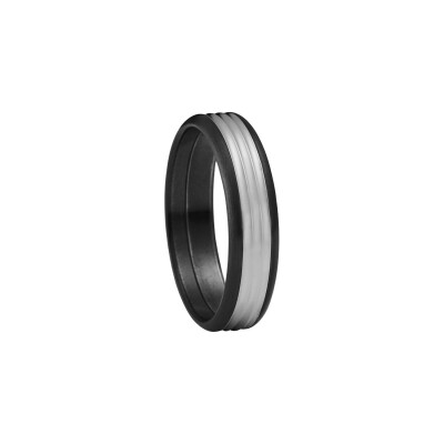 Bague Jourdan Bijoux Geri en acier PVD noir