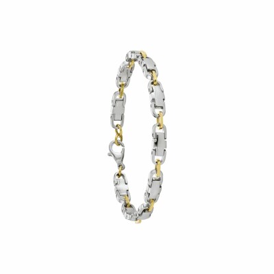 Bracelet Jourdan Bijoux Torsades Arpege en acier et plaqué or jaune