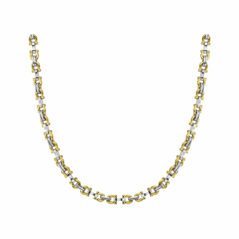 Collier Jourdan Bijoux Lysette en acier et plaqué or jaune