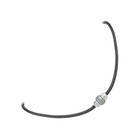 Collier Jourdan Bijoux en acier bicolore et cuir