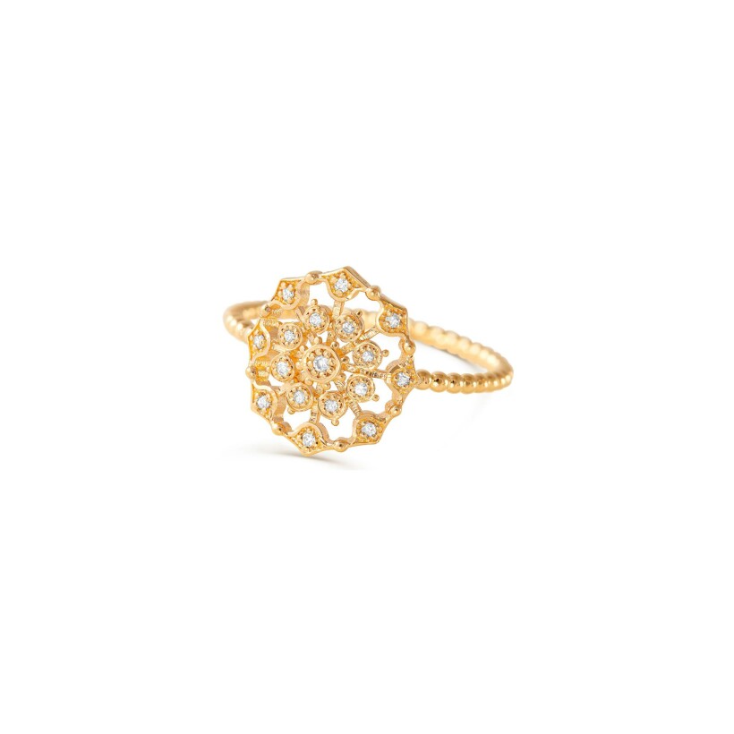 Maria Battaglia Terra Muredda ring, yellow gold and diamonds