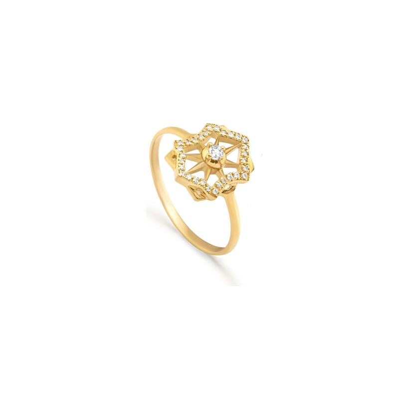 Maria Battaglia Terra Rosula ring, yellow gold and diamonds