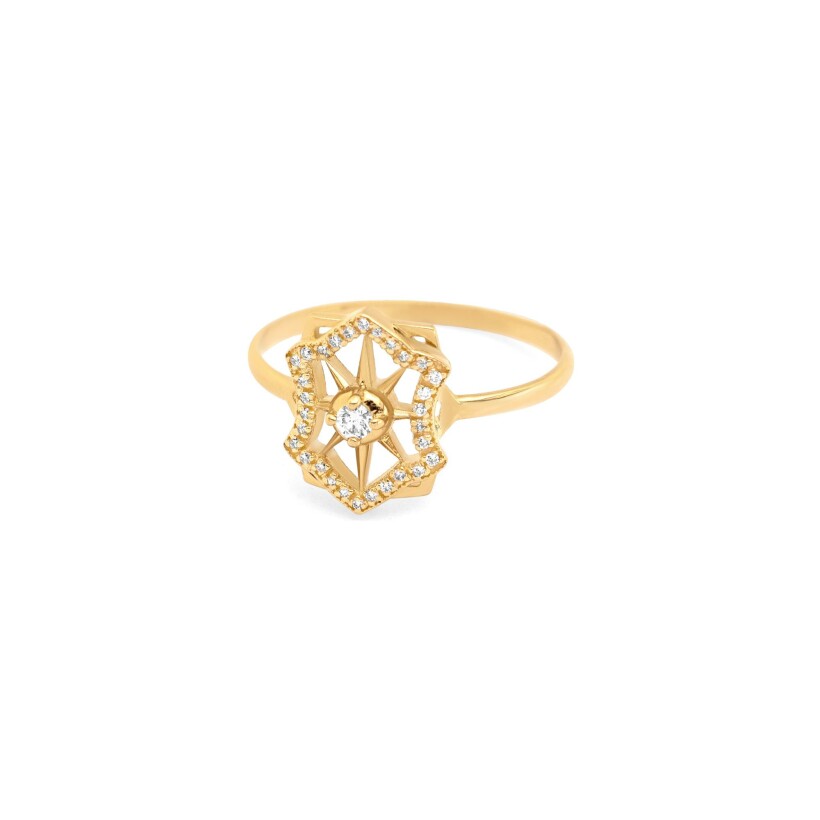 Maria Battaglia Terra Rosula ring, yellow gold and diamonds