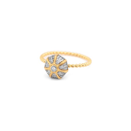 Bague Maria Battaglia Acqua oursin mini en or jaune et diamants