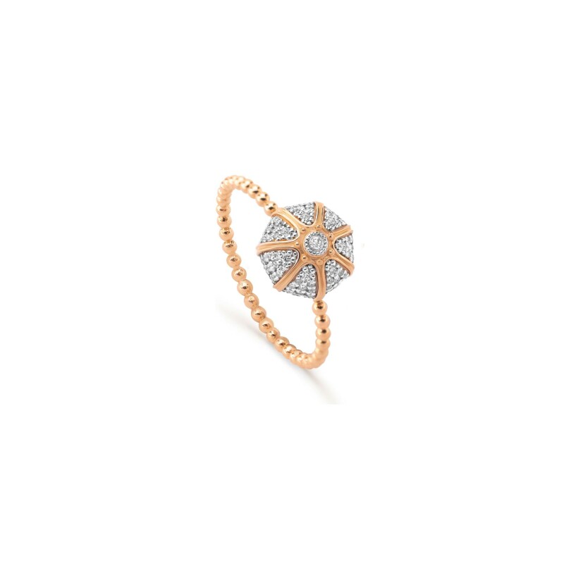 Maria Battaglia Acqua sea urchin ring, mini model, rose gold and diamonds