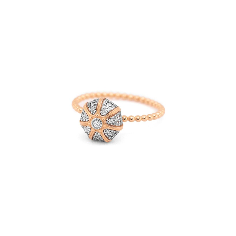 Maria Battaglia Acqua sea urchin ring, mini model, rose gold and diamonds