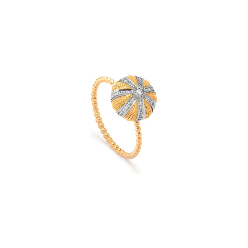 Bague Maria Battaglia Acqua oursin PM en or jaune et diamants