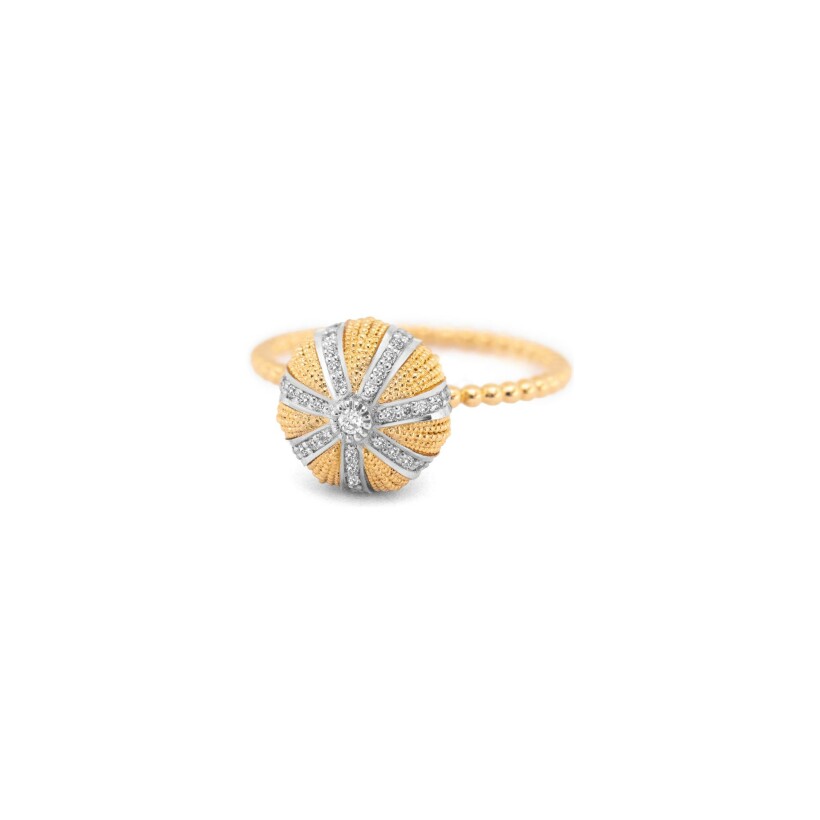 Bague Maria Battaglia Acqua oursin PM en or jaune et diamants