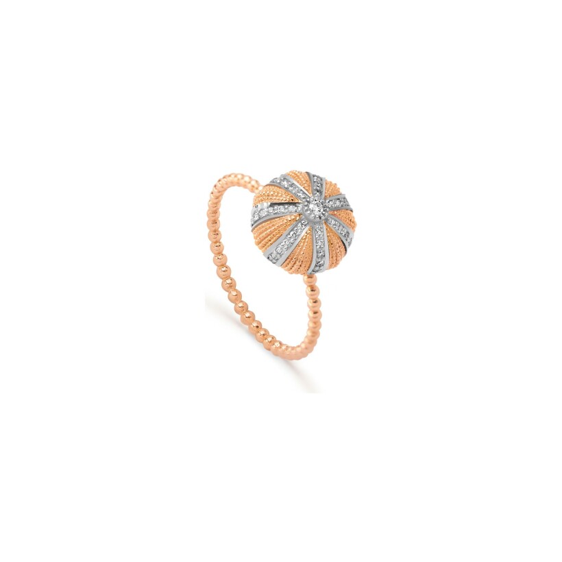 Maria Battaglia Acqua sea urchin ring, small model, rose gold and diamonds