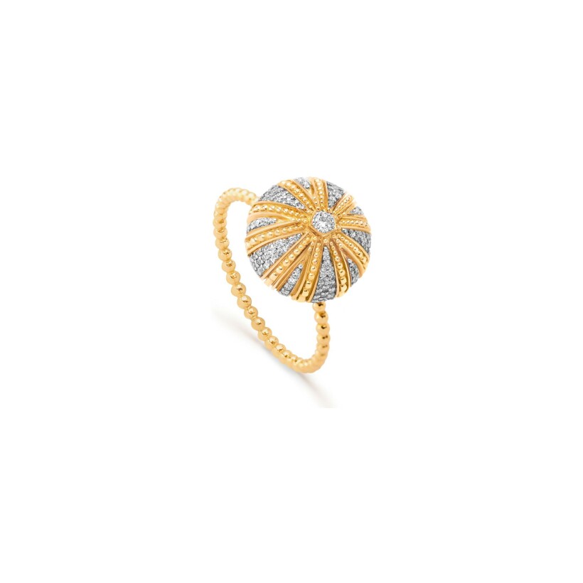 Bague Maria Battaglia Acqua oursin MM en or jaune et diamants