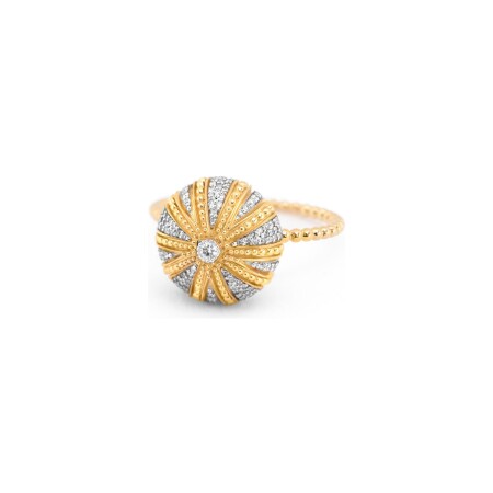 Bague Maria Battaglia Acqua oursin MM en or jaune et diamants